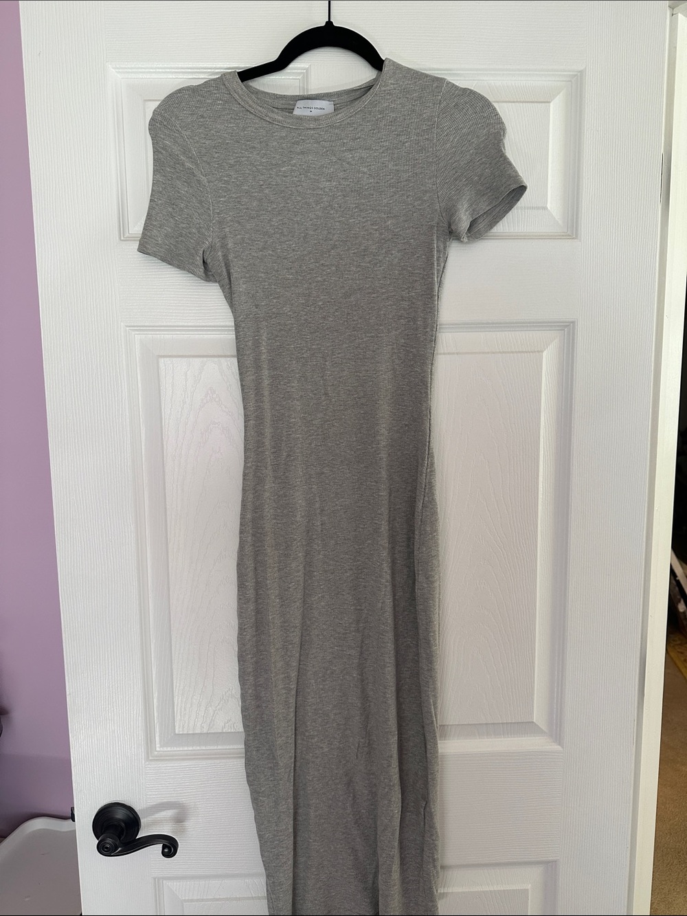 Everyday Grey Short-Sleeve Maxi Dress